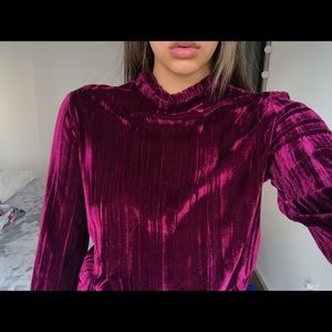 Burgundy Velour Top